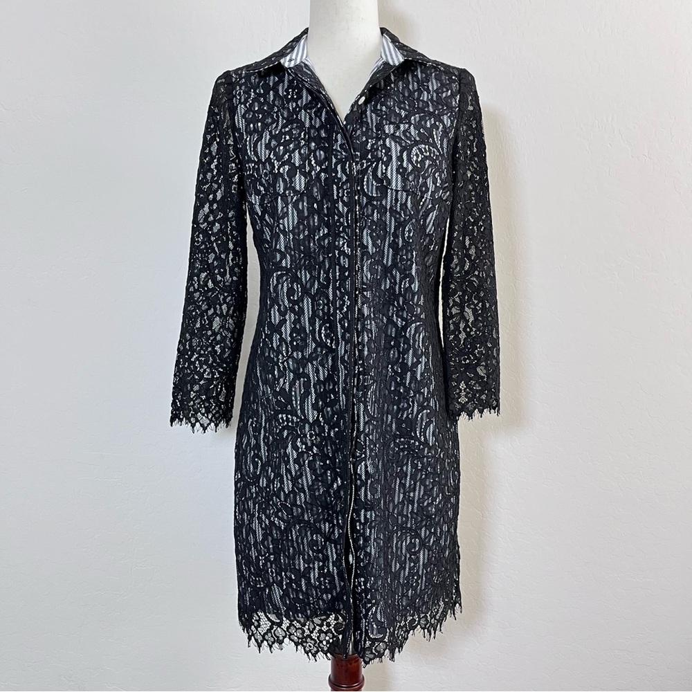 Vineyard Vines Lace Hadley Striped Shirt Dress Size 4